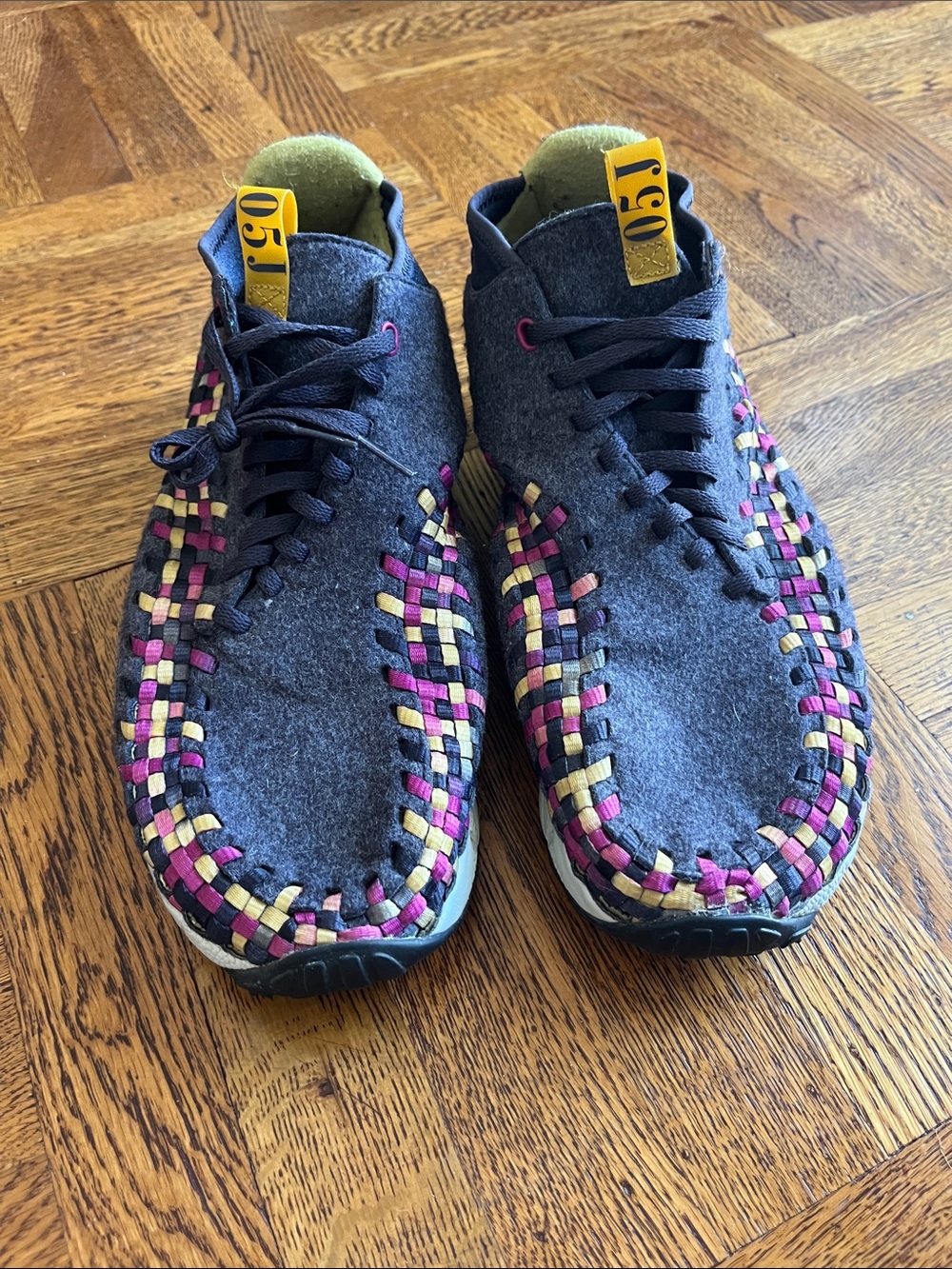 Nike Kids Sneakers - Gray with Yellow and Black Accents